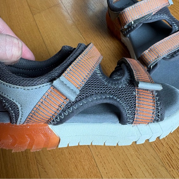 Stride Rite 360 Vinnie boys light-up sandals dark grey orange Toddler Size 8M - Picture 4 of 11